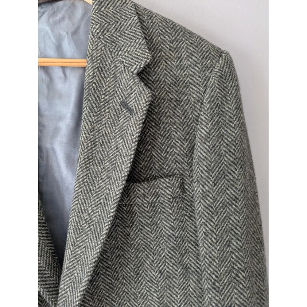Vintage Farah Clothing Co. Wool Herringbone blazer 40R Jacket, sports coat gray